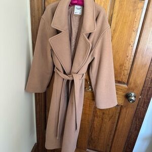 Abercrombie & Fitch TALL- M- Tan Wool Blend Coat with Belt